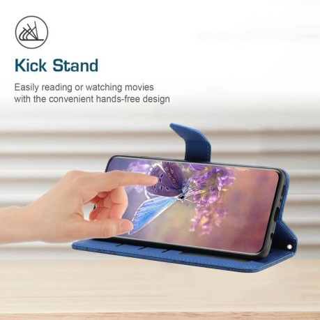 Чехол-книжка Embossed Butterfly для Samsung Galaxy M16 5G - синий