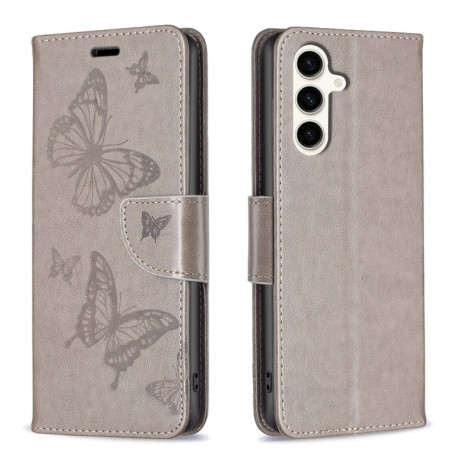 Чохол-книжка Butterflies Pattern для Samsung Galaxy S23 FE 5G - сірий