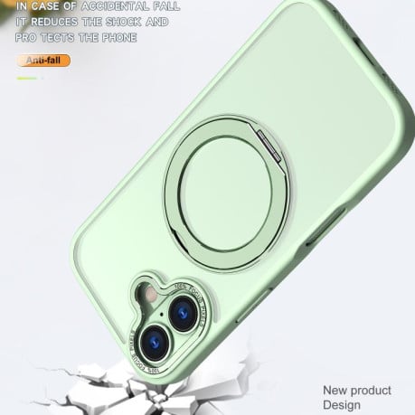 Чохол kalebol з MagSafe та підставкою 360 Metal Ring Holder на iPhone 17 - зелений