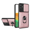 Противоударный чехол Sliding Camshield Card для Samsung Galaxy A34 5G - розовый