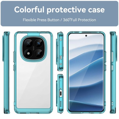 Противоударный чехол Colorful Acrylic Series для Xiaomi Redmi Note 14 Pro+ 5G - синий
