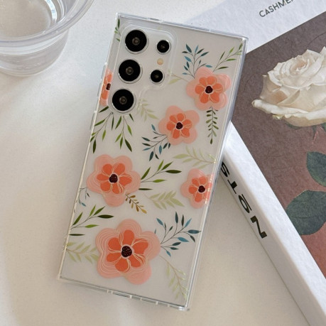 Чехол Dual-side Laminating IMD PC Hybrid TPU для Samsung Galaxy A55 - Orange Flowers