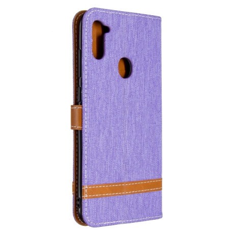 Чехол-книжка Color Matching Denim Texture на Samsung Galaxy A11/M11 - фиолетовый