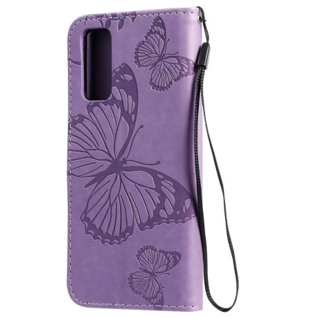 Чохол-книжка Pressed Printing Butterfly Pattern на Samsung Galaxy S20 -фіолетовий