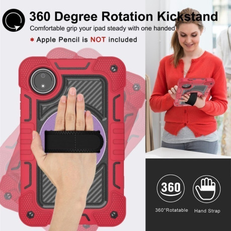 Чохол-книжка Acrylic 360 Degree Rotation Holder Leather для Redmi Pad SE 8.7 2024 - Red + Black