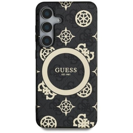 Оригінальний чохол Guess IML Peony On 4G MagSafe Background для Samsung Galaxy S25 Ultra - black