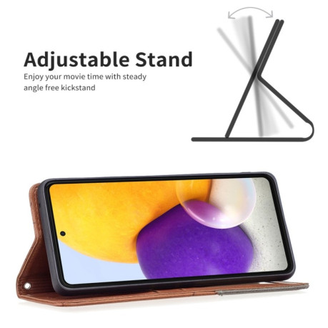 Чехол-книжка Rhombus Texture для Samsung Galaxy A73 5G - коричневый