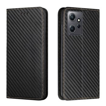 Чохол-книжки Carbon Fiber для Xiaomi Redmi Note 12 4G - чорний