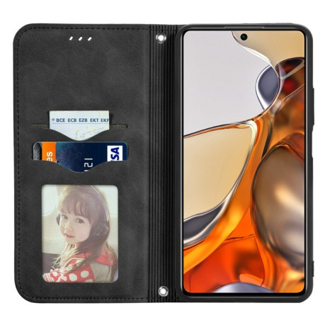 Чохол-книжка Retro Skin Feel Business Magnetic на Xiaomi Mi 11T/11T Pro - чорний