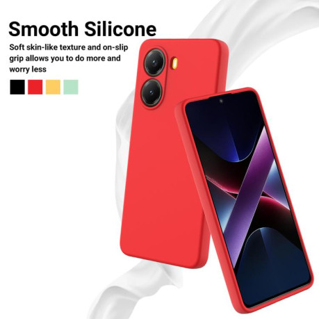 Силіконовий чохол Solid Color Liquid Silicone на Xiaomi Poco X7 Pro - червоний