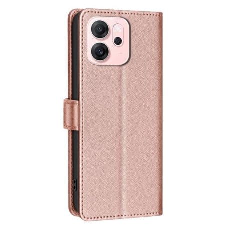 Чехол-книжка Litchi Texture RFID Anti-theft Leather на OPPO Reno14 F 5G - золотой