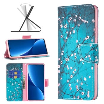 Чохол-книжка Colored Drawing Pattern для Xiaomi 12 Pro - Plum Blossom