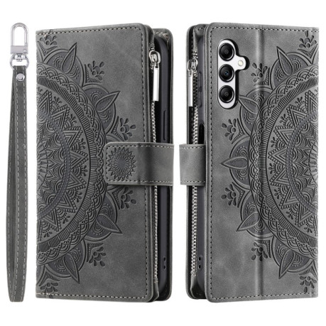 Чехол-книжка Multi-Card Totem Zipper Leather для Samsung Galaxy A36 - серый