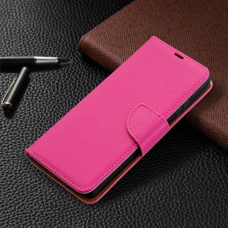 Чехол-книжка Litchi Texture Pure Color на Samsung Galaxy S21 Ultra - пурпурно-красный