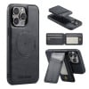 Чохол Fierre Shann Oil Wax Cow Leather Magnetic Card Holder для iPhone 16 Pro - чорний