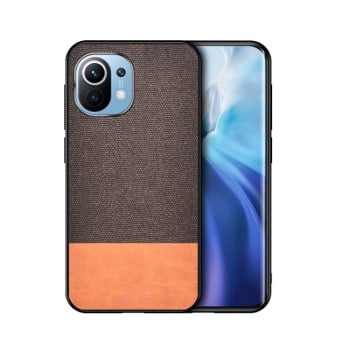 Ударозащитный чехол Cloth Texture на Xiaomi Mi 11 - коричневый