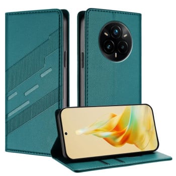 Чехол-книжка Embossed Multi-functional Wallet Retro Leather на Realme 14 Pro+ - зеленый