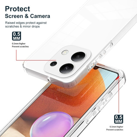 Противоударный чехол Clear Color Frame для Xiaomi Redmi Note 13 4G - белый