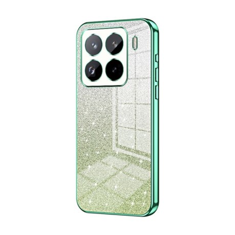 Ударозахисний чохол Gradient Glitter Powder Electroplated на Xiaomi 15 Pro - зелений