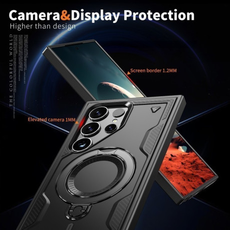 Протиударний чохол MagSafe Holder Armor PC Hybrid  для Samsung Galaxy S25 Ultra 5G - чорний