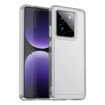 Противоударный чехол  Colorful Acrylic Series с цветной силиконовой боковиной на Realme GT 7 Pro - прозрачный