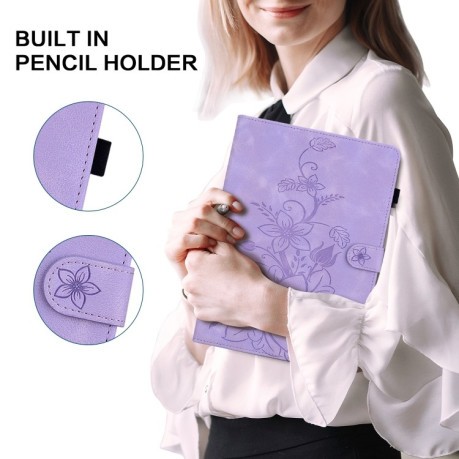 Чехол-книжка Lily Embossed Leather для Xiaomi Pad 7/Pad 7 Pro - фиолетовый