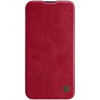 Кожаный чехол-книжка Nillkin Qin Series для iPhone 13 Pro Max - красный