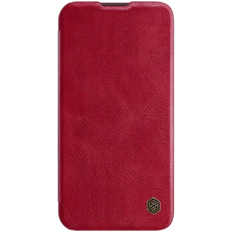 Кожаный чехол-книжка Nillkin Qin Series для iPhone 13 Pro Max - красный