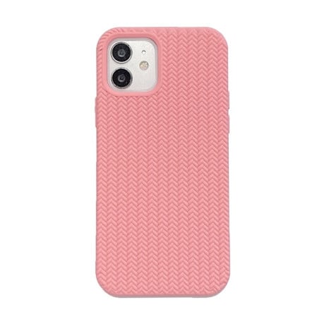 Противоударный чехол Herringbone Texture для iPhone 11 - розовый