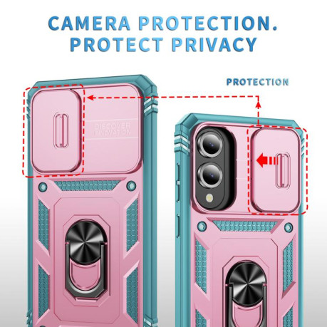 Протиударний чохол Sliding Camshield для Samsung Galaxy S25 Edge 5G - Pink+Green