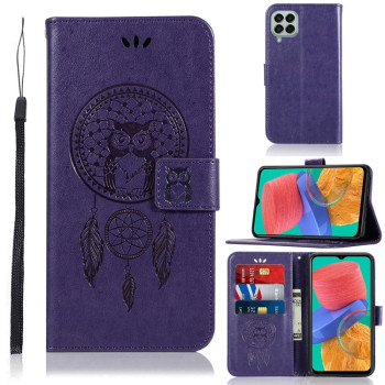 Чехол-книжка Wind Chime Owl Embossing для Samsung Galaxy M33 - фиолетовый