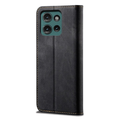 Чохол книжка Denim Texture Casual Style Motorola Moto G75 5G - чорний