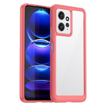 Протиударний чохол Colorful Acrylic Series із кольоровою силіконовою боковиною на Xiaomi Redmi Note 12 4G Global - червоний