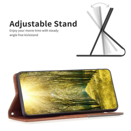 Чехол-книжка Rhombus Texture для Xiaomi Redmi Note 14 5G/Poco M7 Pro 5G - коричневый