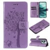 Чехол-книжка Happy Cat Pattern для Xiaomi Redmi Note 14 5G/Poco M7 Pro 5G - фиолетовый