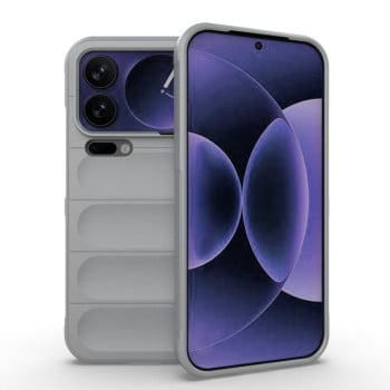 Силиконовый чехол Magic Flannel на Xiaomi 17 Pro Max — серый