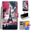 Чохол-книжка Coloured Drawing Cross Samsung Galaxy M52 5G - Pink Flower Tower Bridge