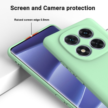 Силиконовый чехол Solid Color Liquid Silicone на Xiaomi Redmi Note 14 Pro+ 5G - зеленый