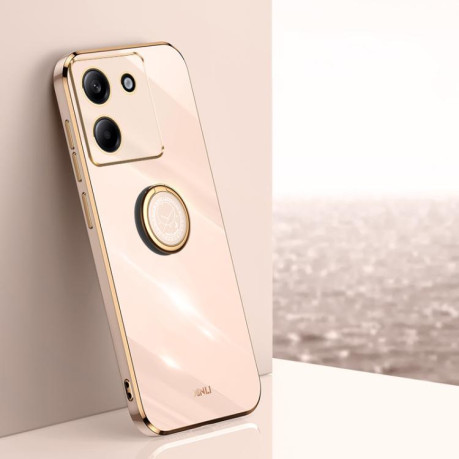 Чехол XINLI Straight Edge с держаталем-подставкой на Xiaomi Poco M7 Pro 5G - розовый