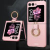 Противоударный чехол GKK Ultra-thin with Ring & Strap для Samsung Galaxy Flip 5 - розовый