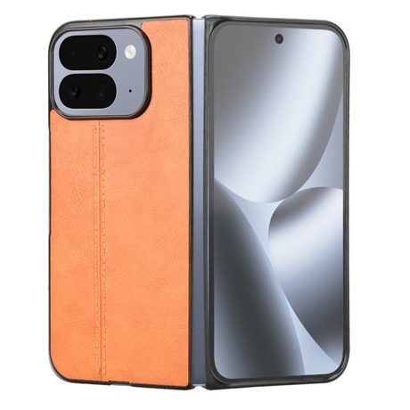Чехол с прострочкой Sewing Cow Pattern для Google Pixel 10 Pro Fold — жёлтый