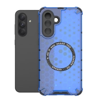 Противоударный чехол Honeycomb Magnetic Ring Shockproof на Samsung Galaxy A56 5G - синий