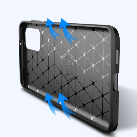 Ударозащитный чехол HMC Carbon Fiber Texture на Samsung Galaxy Note 20 - синий
