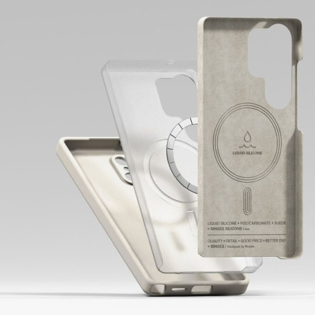 Оригінальний чохол Ringke Silicone MagSafe для Samsung Galaxy S25 Ultra - Beige