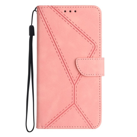 Чохол-книжка Stitching Embossed Leather на Realme 11 4G Global - рожевий