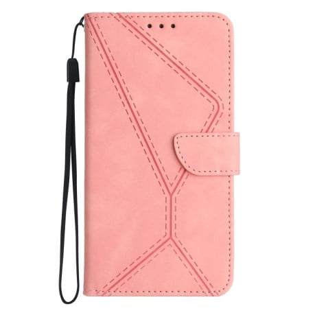 Чохол-книжка Stitching Embossed Leather на Samsung Galaxy S24 Ultra 5G - рожевий