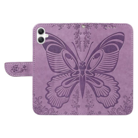 Чехол-книжка Swallowtail Butterfly Embossed Leather на Samsung Galaxy A07 5G - фиолетовый