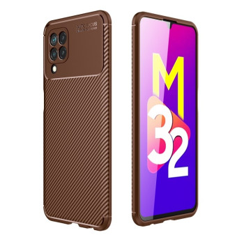 Ударозахисний чохол HMC Carbon Fiber Texture Samsung Galaxy M32/A22 4G - коричневий
