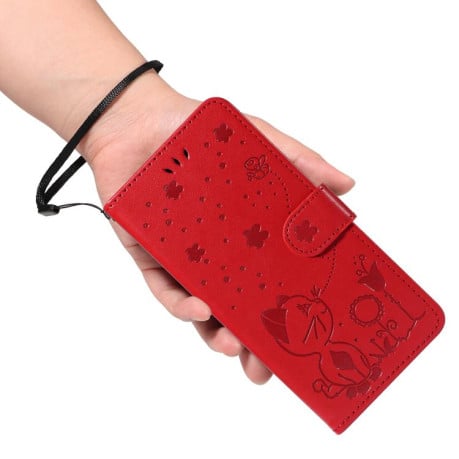 Чехол-книжка Cat Embossing Pattern на Xiaomi 15T Pro 5G EU 173mm - красный
