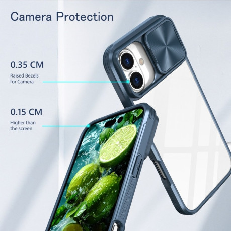 Чохол протиударний Sliding Camshield Acrylic Hybrid для iPhone 16 Pro - синій